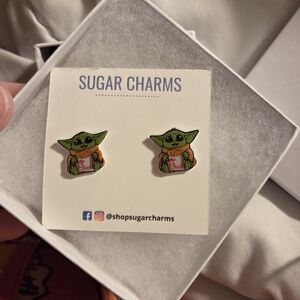 Green Baby Yoda Chicfila Earrings